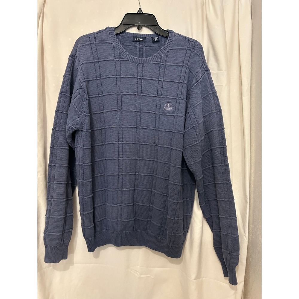 IZOD Men's Cotton Grid Knit Crew Neck Sweater